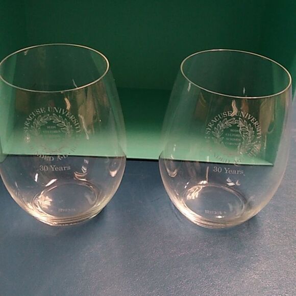 Tiffany & Co. White Crystal Drinkware Set Syracuse University 30 years - Picture 3 of 16